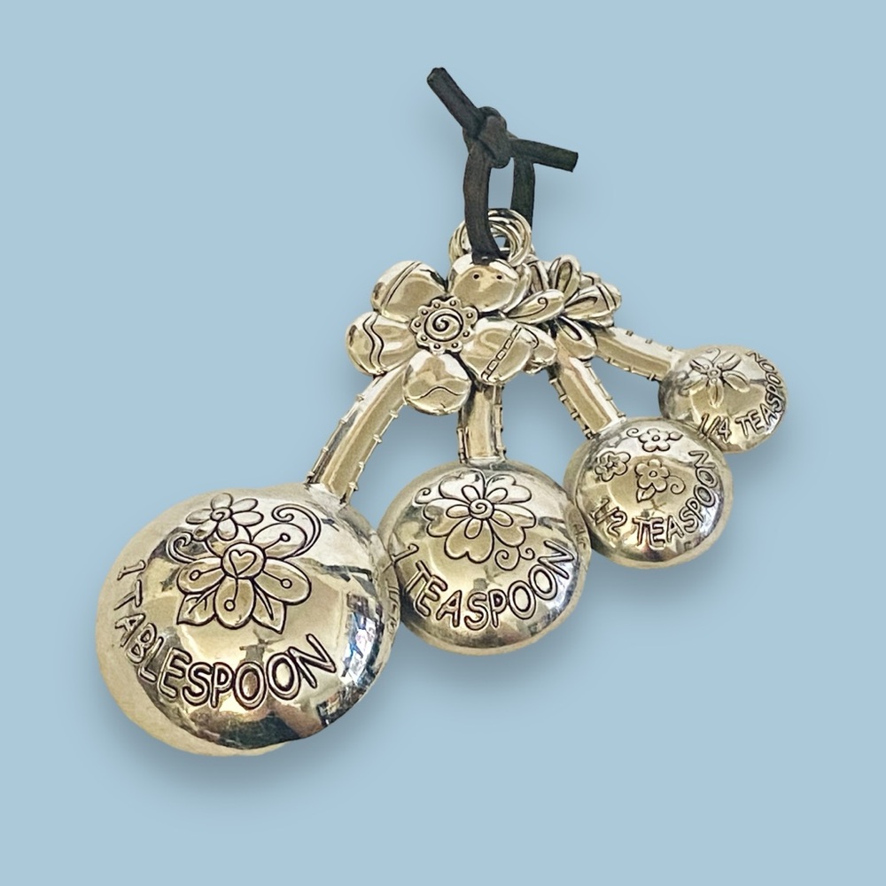 Ganz Measuring Spoon Set Bee Happy Bumble Bees Floral Flowers - Picture 7 of 9